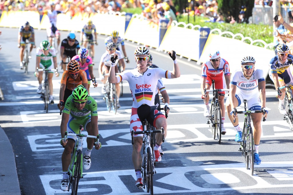 2013, Tour de France, tappa 06 Aix en Provence - Montpellier, Lotto - Belisol 2013, Cannondale 2013, Greipel Andre, Sagan Peter, Montpellier