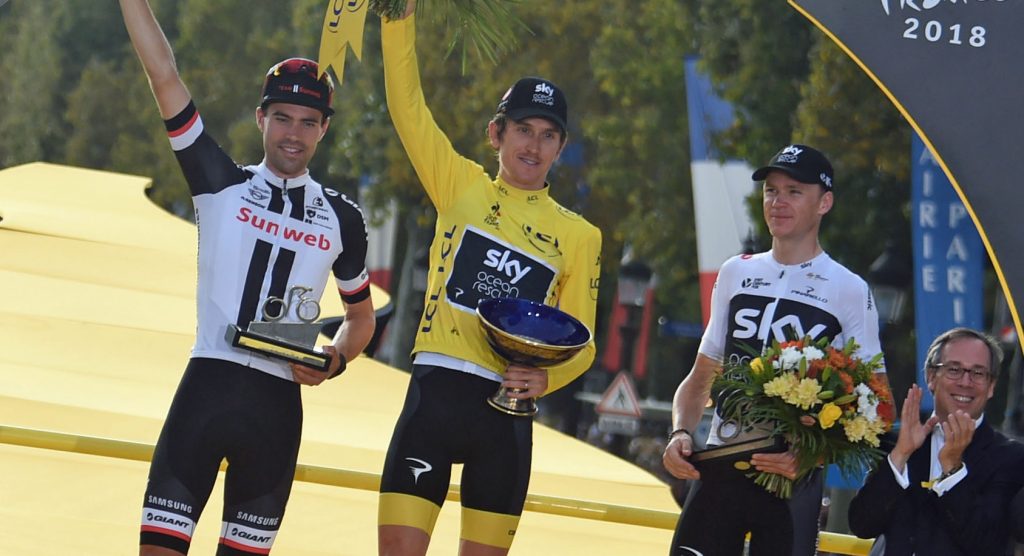 29-07-2018 Tour De France; Tappa 21 Houilles - Paris; 2018, Team Sky; 2018, Sunweb; Geraint, Thomas; Froome, Christopher; Dumoulin, Tom; Paris;