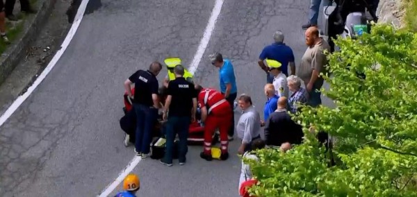 Einde Giro voor Domenico Pozzovivo na ernstige val