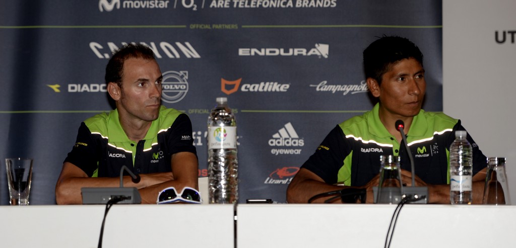 Quintana en Valverde rijden Vuelta