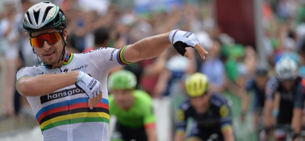 Peter Sagan sprint met twee vingers in de neus naar ritzege