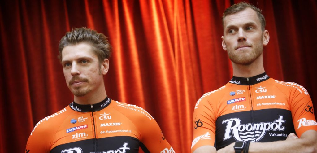 Kamperland - the Netherlands - wielrennen - cycling - cyclisme - radsport - Boy van Poppel - Lars Boom pictured during the presentation of the Roompot - Charles Cycling Team in de Banjaard Residence (Roompot) - photo Davy Rietbergen/ Cor Vos © 2018