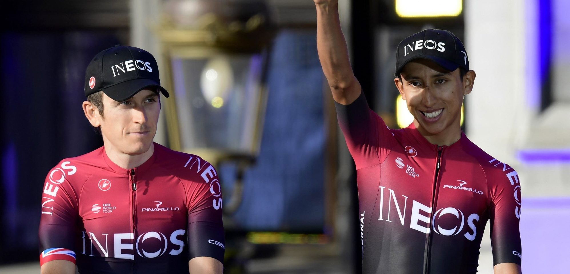 Geraint Thomas en Egan Bernal van Team Ineos