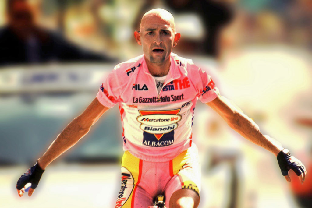 Marco Pantani wint op Alpe di Pampeago