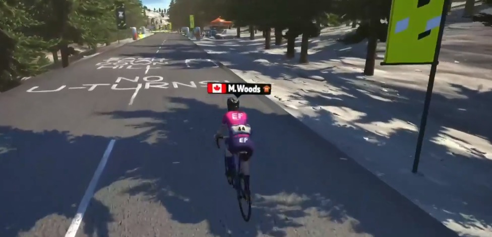 Woods beste klimmer op virtuele Mont Ventoux, NTT heeft eindzege bijna binnen