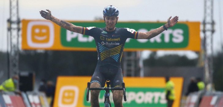 Toon Aerts juicht na lange solo in Superprestige Gieten