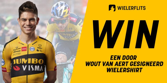 Speel onze wielerquiz en win een door Wout van Aert gesigneerd wielershirt