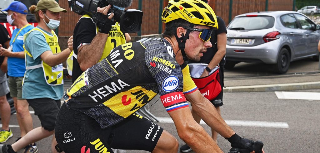 Tour 2021: Gehavende Primoz Roglic gaat niet meer van start