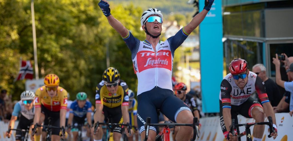 Mads Pedersen wint enerverende rit in Ronde van Noorwegen, Teunissen derde