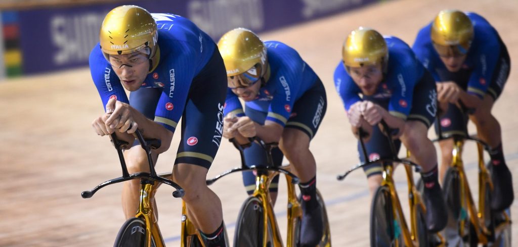 WK baanwielrennen: Goud voor Italiaanse mannen op ploegachtervolging