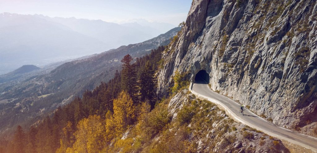 Klimmen rondom fietswahalla Anzère