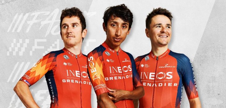 Nieuw tenue voor INEOS Grenadiers: ploeg koerst voortaan in een fel rode trui
