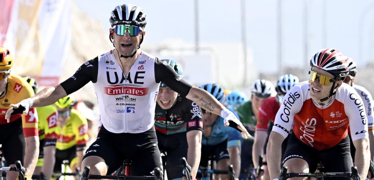 Diego Ulissi verslaat Axel Zingle en Ide Schelling in Tour of Oman