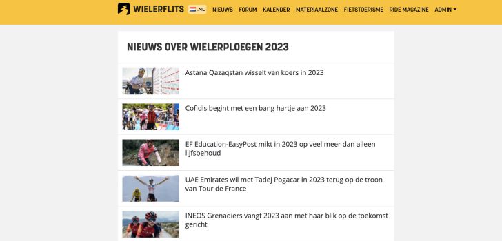 Nieuwe opzet Wielerploegen 2023