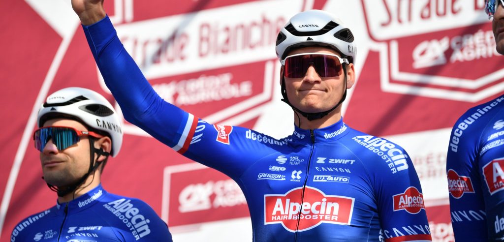 Mathieu van der Poel speelt bijrol in Strade Bianche: “Benen waren niet goed genoeg”