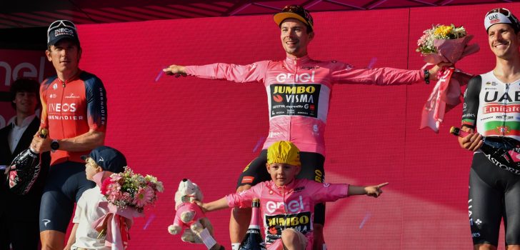 Zo vader, zo zoon: Roglic junior (3) doet Telemark-landing op Giropodium