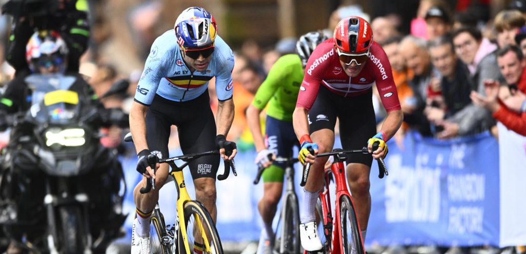 Mads Pedersen grijpt net naast WK-medaille: “Ik raakte Van Aert kwijt in de bochten”