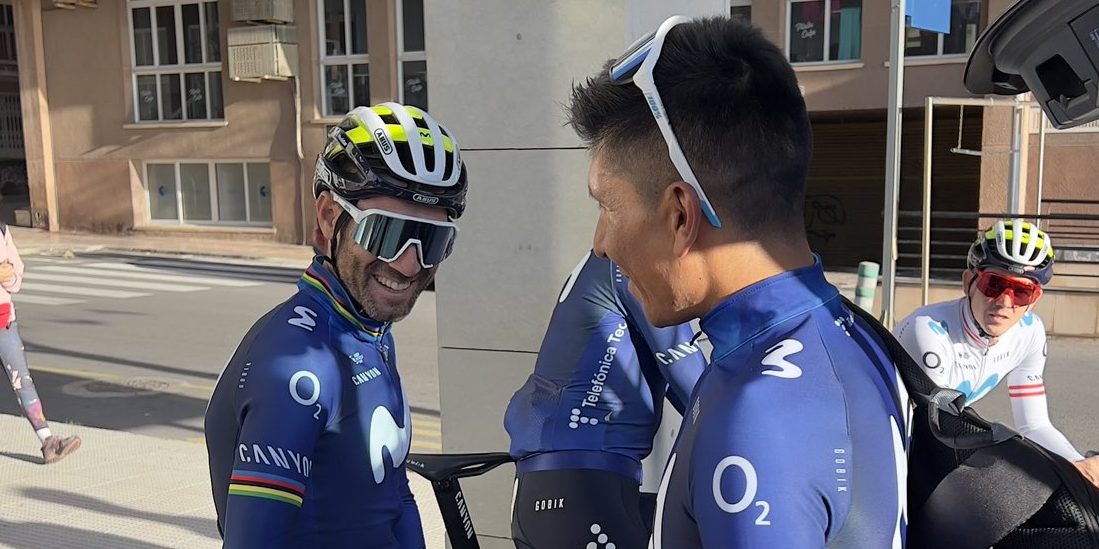 Nairo Quintana herenigd met Alejandro Valverde op trainingskamp Movistar