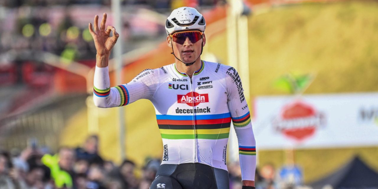 Mathieu van der Poel soleert naar zege in Wereldbeker Hoogerheide na late aanval