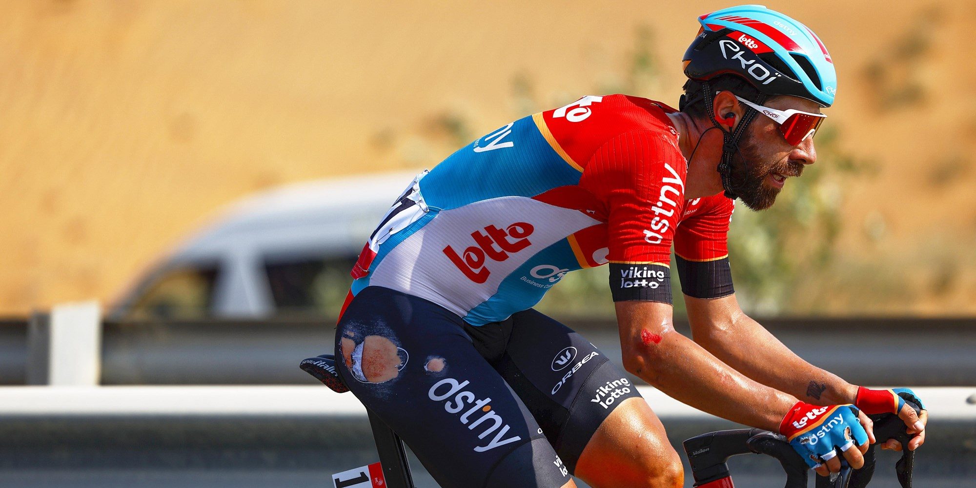 Vittoria reageert op valpartij De Gendt in UAE Tour: 