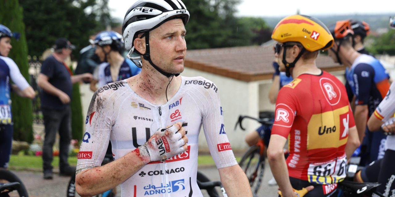 Zes (!) van de zeven UAE-renners lagen bij massale val in Dauphiné, vier Tour-helpers van Pogacar gehavend