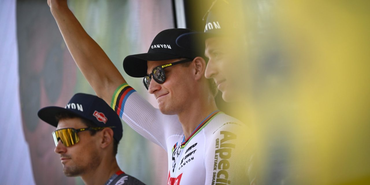 Tour 2024: Mathieu van der Poel lost uit het peloton in voorfinale tweede etappe