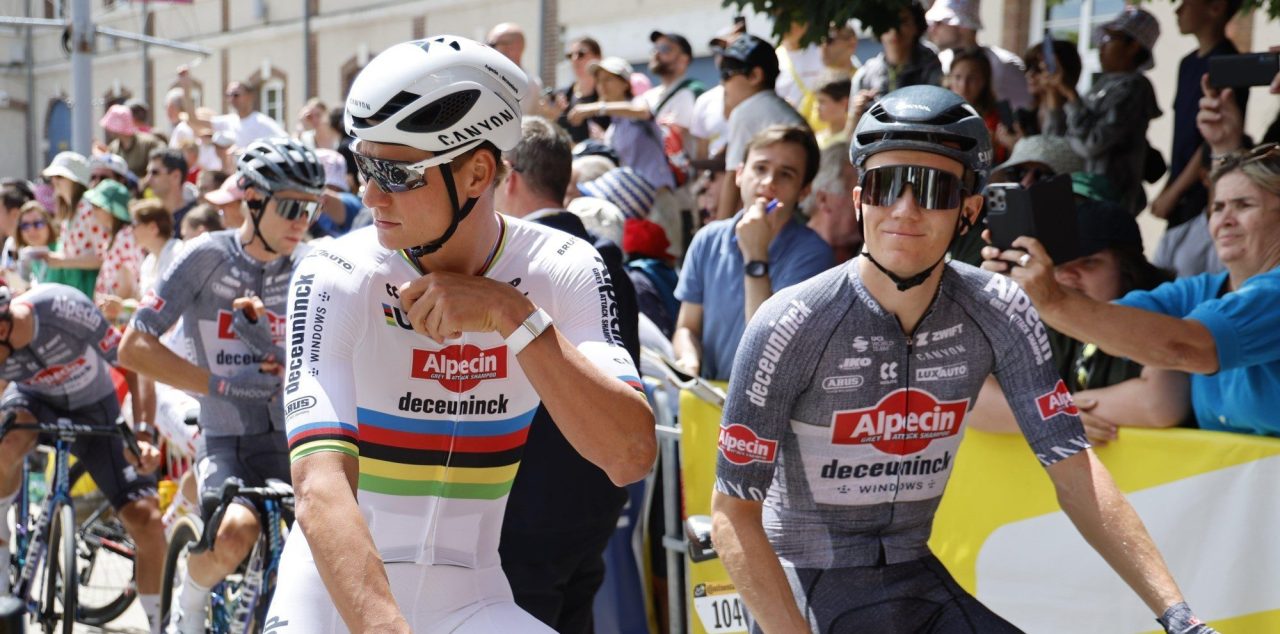 Mathieu van der Poel in witte broek tijdens gravelrit: “Uiteraard ga ik proberen te winnen”