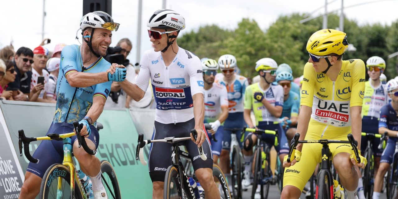 Nog een fan! Zoontje van Mark Cavendish helemaal onder de indruk van Tadej Pogacar