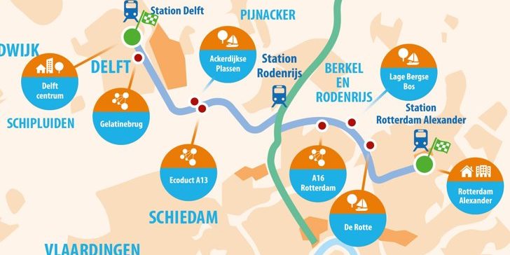 Rotterdam en Delft werken aan snelfietsroute
