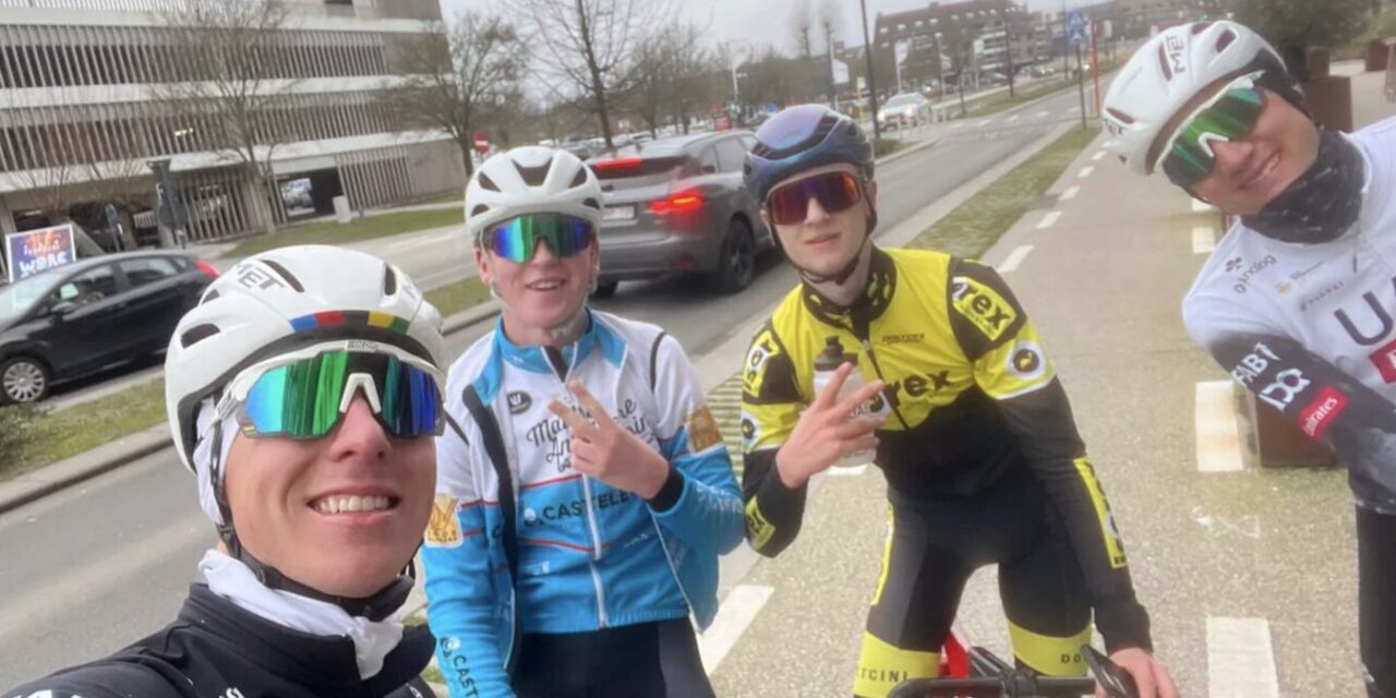 Tadej Pogacar bezorgt Belgische junioren dag van hun leven tijdens verkenning in Vlaanderen