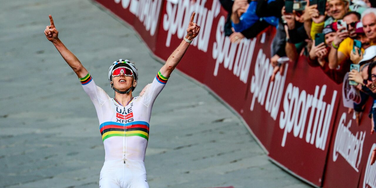 Eerste wereldkampioen die Strade Bianche wint? Tadej Pogacar corrigeert journalist