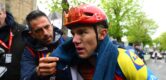 Thibau Nys (8ste) werd bevangen door de kou in Waalse Pijl