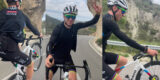 Tadej Pogacar toont zijn skills met lange wheelie op training