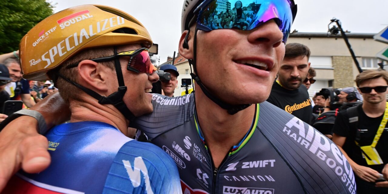 Tour 2025: Remco Evenepoel herpakt zich na valse start en is ‘heel blij’ voor Van der Poel