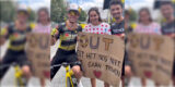 De vrouw van het kapotte, kartonnen bord op de Tourmalet is gevonden en wordt verrast