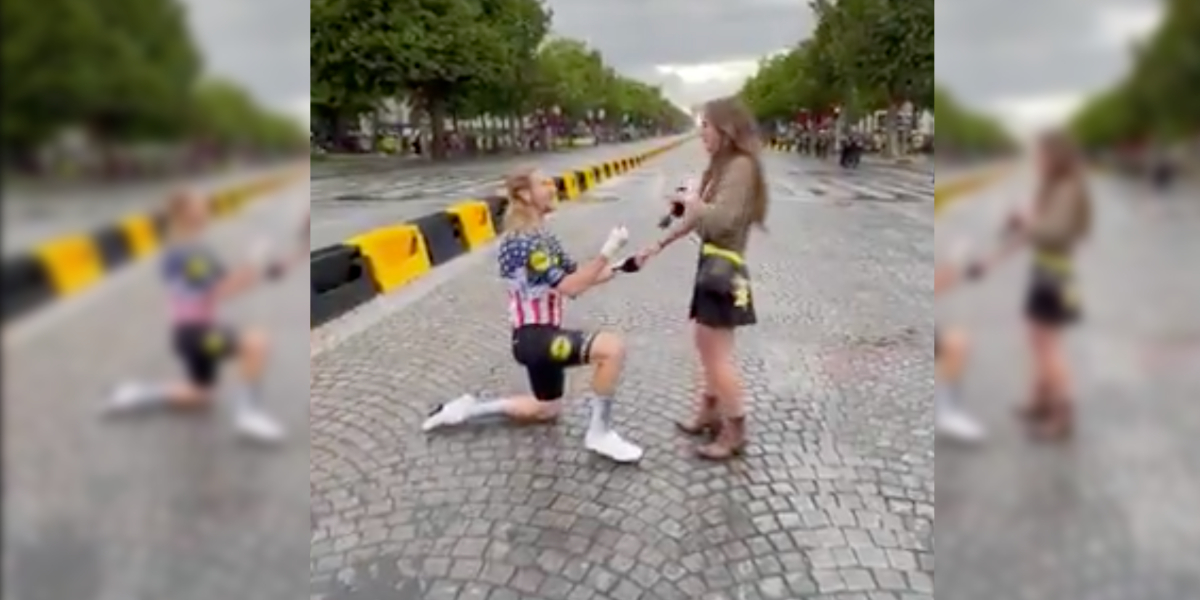 Quinn Simmons vraagt vriendin ten huwelijk op Champs-Élysées: She said yes!
