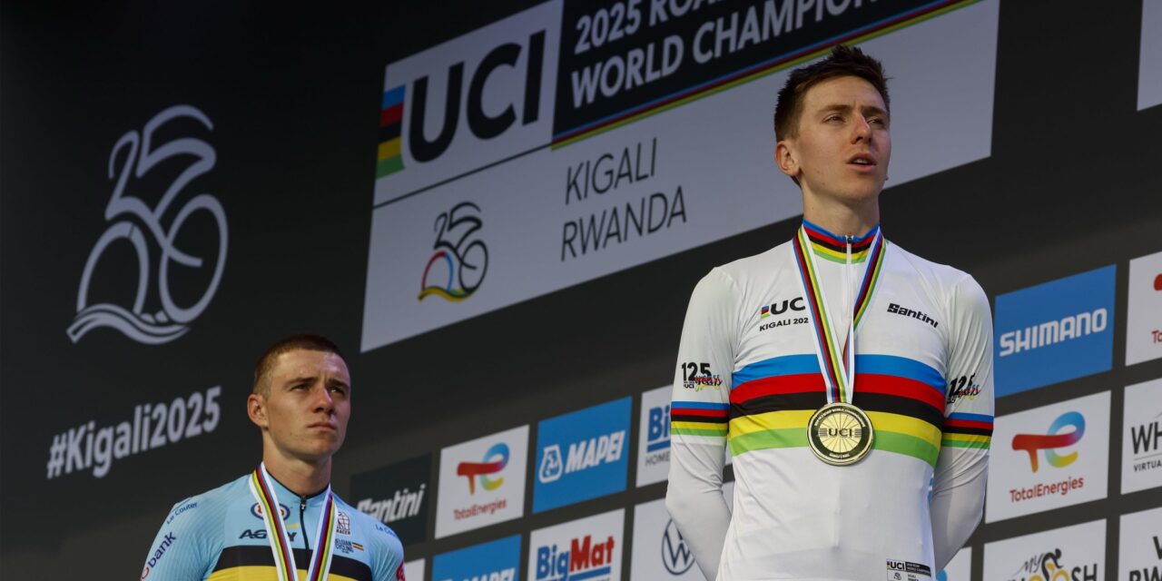 WK 2025: Tadej Pogacar opnieuw wereldkampioen na grootse onemanshow, toch nog zilver voor Evenepoel