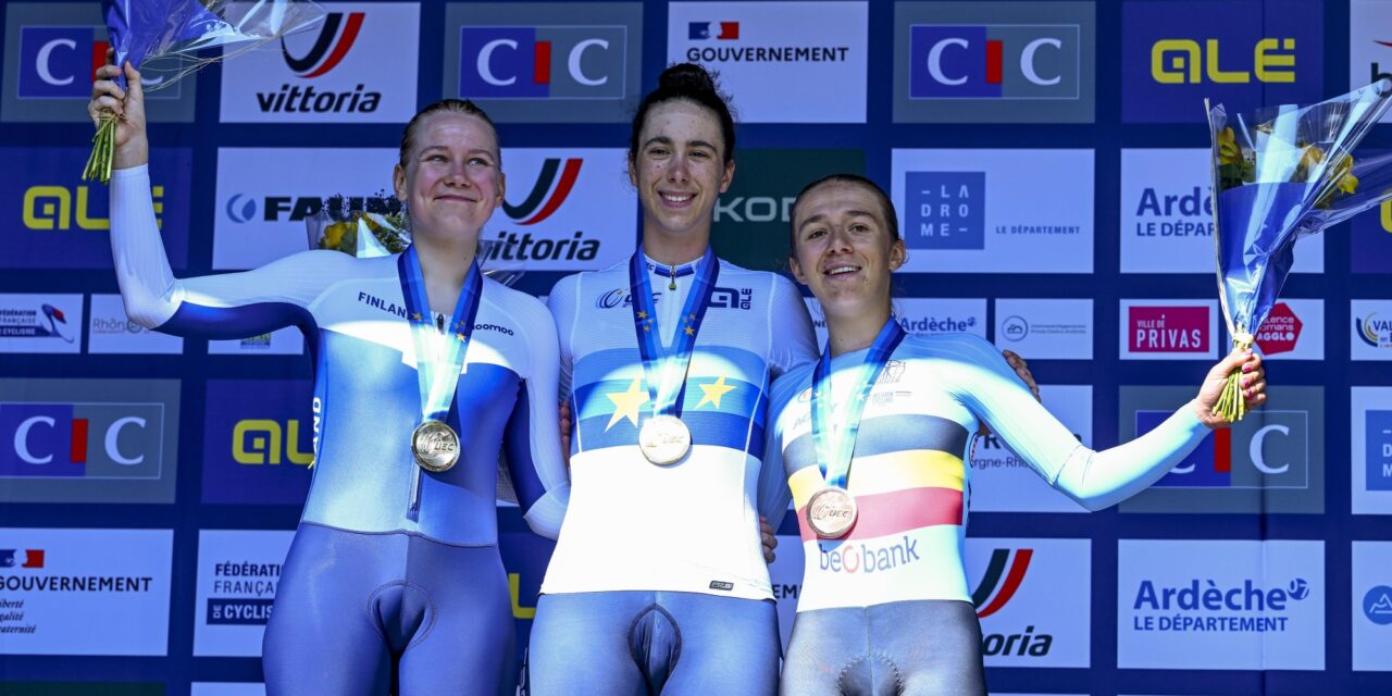 EK 2025: Nienke Vinke net naast podium, Federica Venturelli klasse apart in tijdrit voor beloften