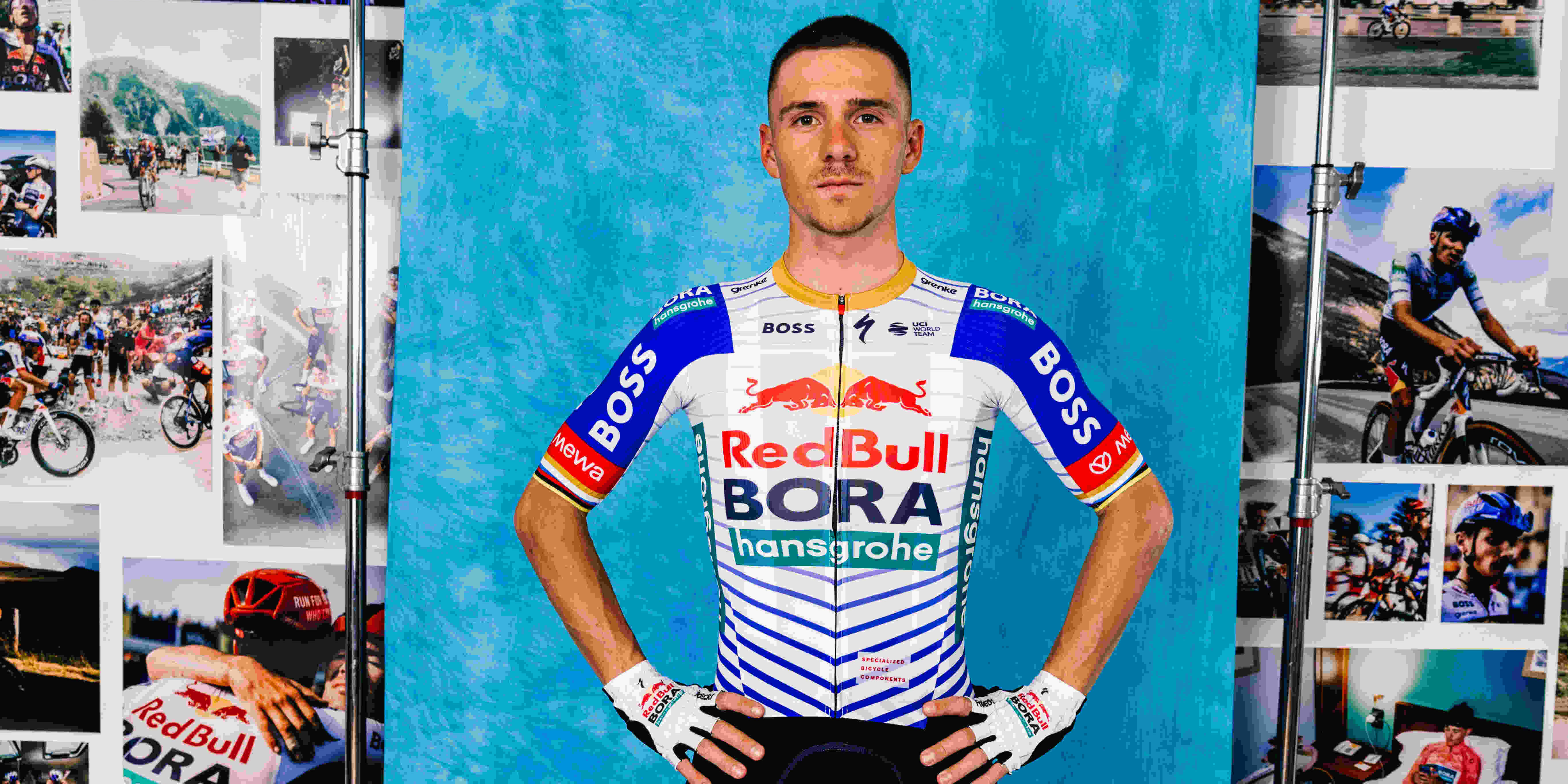 Remco Evenepoel Met Gouden Kraag In Red Bull BORA 2026 Tenue