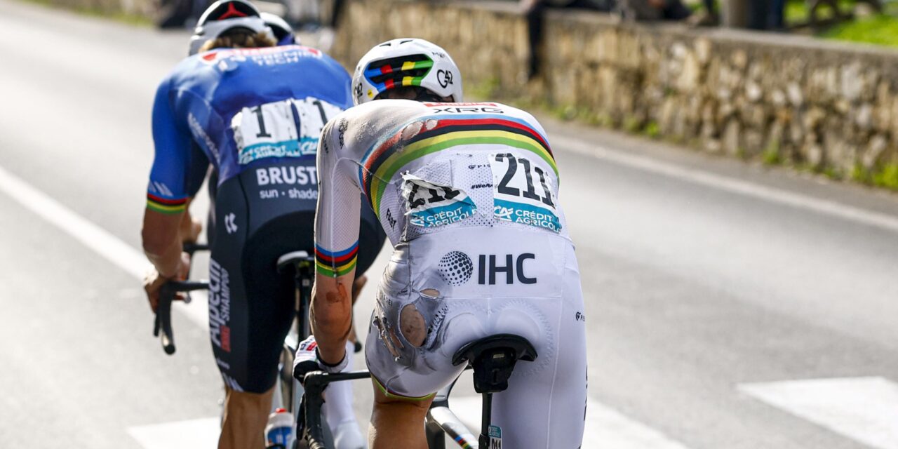 Gescheurd wielertenue van Pogacar uit Milaan-San Remo levert recordbedrag op bij veiling