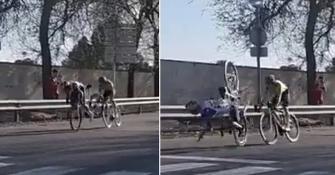 Nieuwe beelden tonen hoe Remco Evenepoel ten val kwam in Ronde van Catalonië