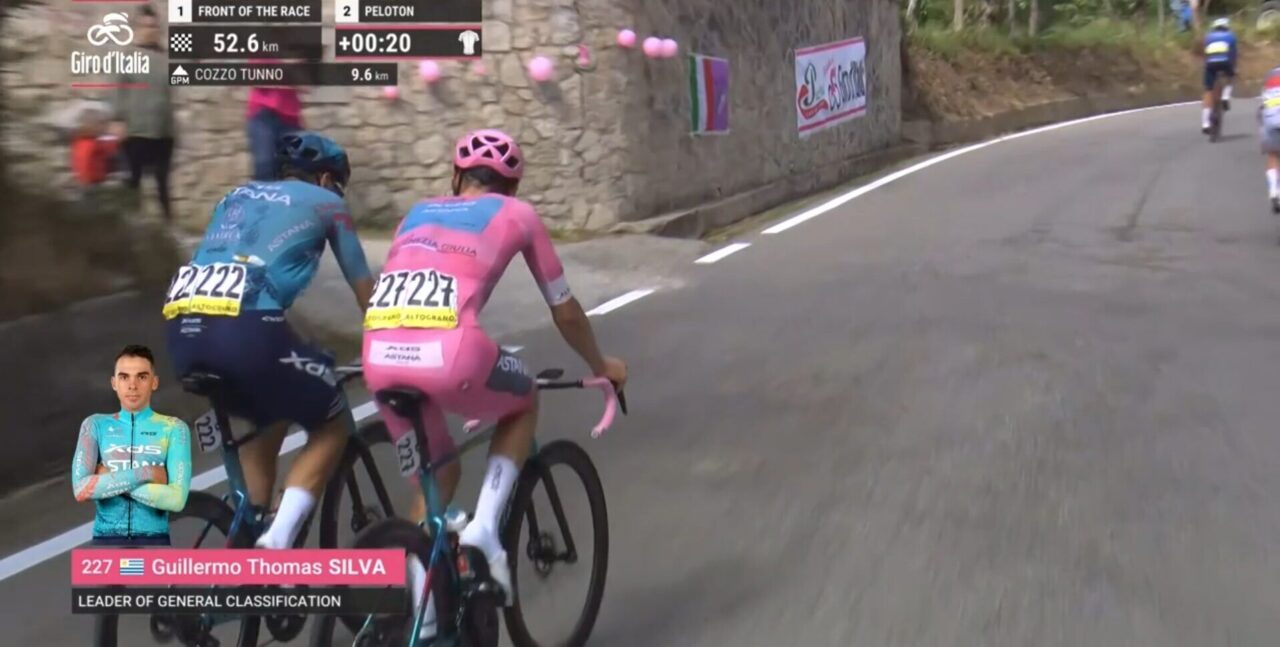 Giro 2026: Roze trui Guillermo Silva moet al vroeg passen, ook Bernal in de problemen