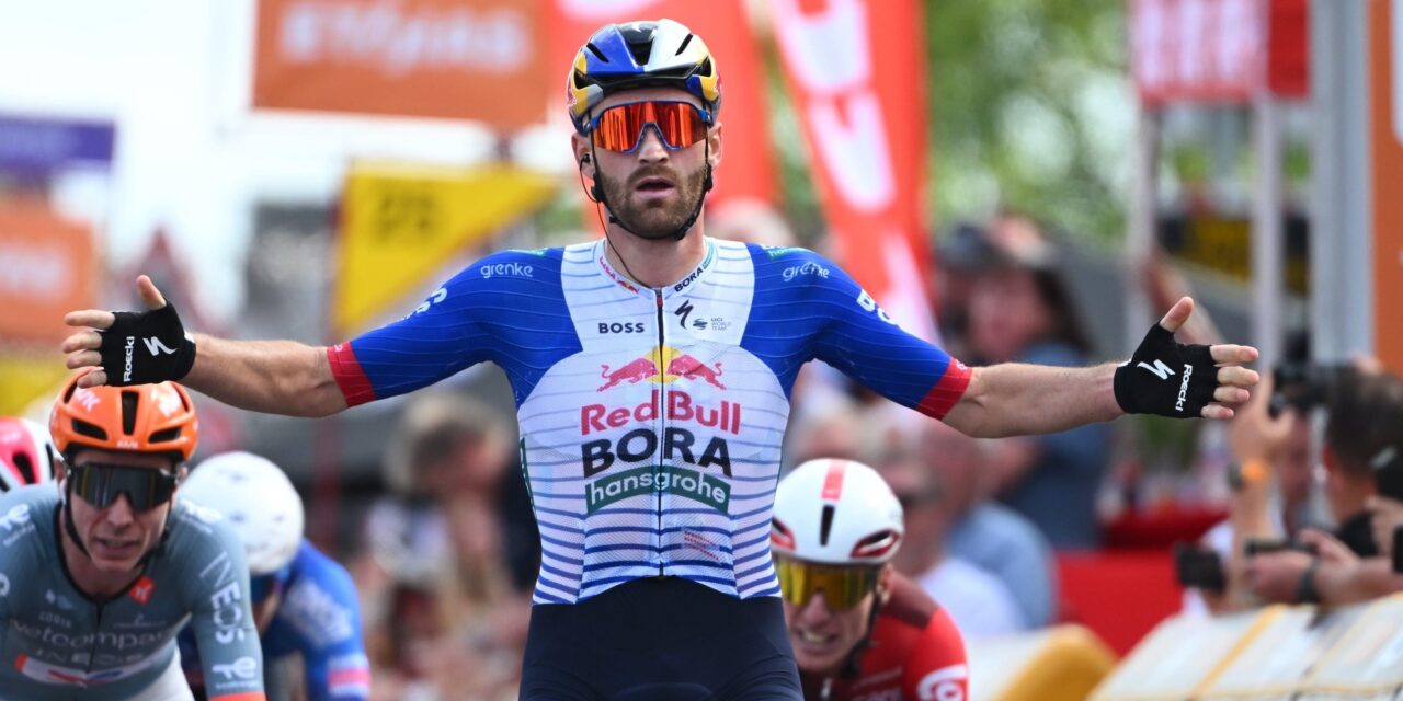 Jordi Meeus snelt na enerverende finale naar zege in openingsrit Ethias-Tour de Wallonie