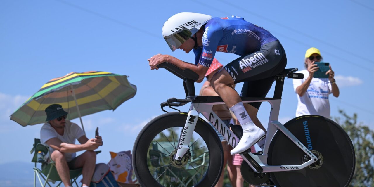 Mathieu van der Poel reed tijdrit op spaarstand: We zetten vol in op de rit van morgen