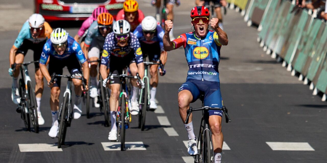 Tour 2026: Mads Pedersen rondt dominant optreden Lidl-Trek af in Foix, geel is voor Torstein Træen