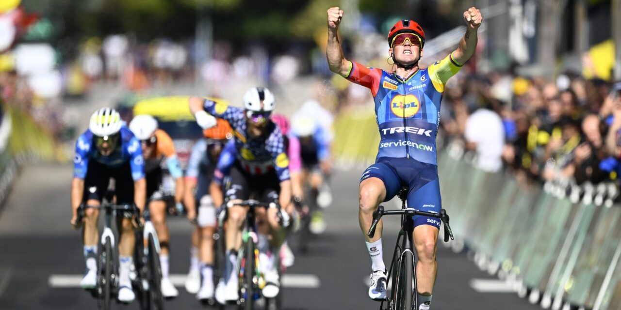 Tour 2026: Mads Pedersen rondt dominant optreden Lidl-Trek af in Foix, geel is voor Torstein Træen