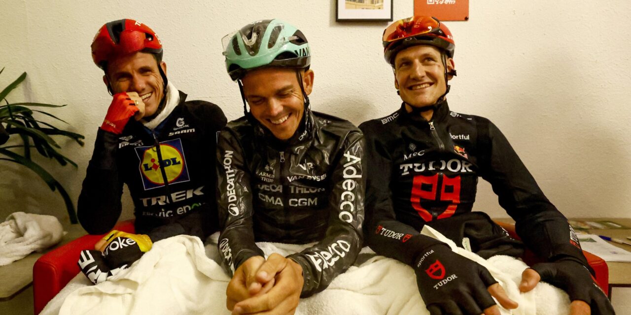 Uitwijken naar hotellobby of fitnesszaal: opvallendste beelden van het schuilende Vuelta-peloton