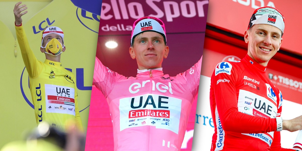 In navolging van Roglic en Vingegaard: Tadej Pogacar draagt leiderstrui in Giro, Tour én Vuelta